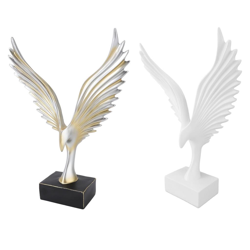 Resin Eagle Figurine Home Decor Abstract Eagle Wing Statue Sculpture Ornament Crafts Office Desk Dec
