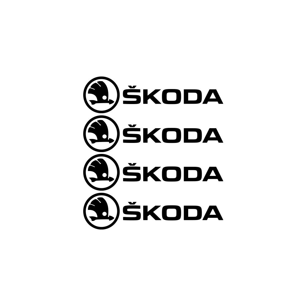 RYYX4 4PCS Car Emblem Exterior Sticker Decal Decoration For Skoda Octavia Rapid Fabia Superb Kodiaq Scala Karoq Kamiq VRS Yeti S VII