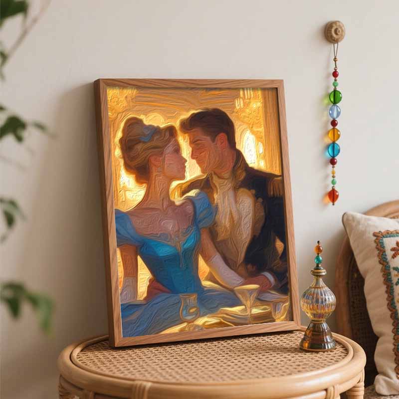 Disney animation digital oil painting Cinderella and Prince DIY handpainted coloring painting home decoration wall art gift bedroom decor