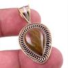 Natural Ocean Jasper 925 Solid Sterling Silver TwoTone Gift Pendant 1.50" A7P18