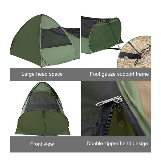 Одноместная палатка-всплывающая с держателем для телефона, дышащая сетка от комаров, портативная легкая палатка, простая установка, походный спальный мешок, кровать