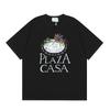 Casablanca Streetwear SS Cotton Short Sleeve T-Shirt Men Women Loose Fit Crew Neck Tee With Letter Print