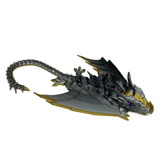 3D Printed Winged Dragon Ornament Flexible Articulated Dragon with Wings Fidget Dragon Toy for Home Office Desk Decor Stress Relief