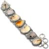Браслет из серебра 925 пробы с агатом Монтана, этнический, ручной работы, 7-8 дюймов JCB360-11