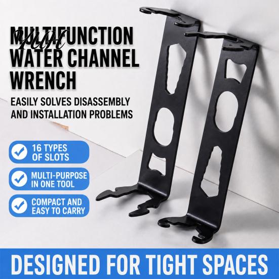 Plumber Tool for Tight Spaces 16 in 1 Multifunctional Sink Wrench, Carbon Steel Plumbing Kitchen Versatile Double Head Wrench And Bathroom Faucet