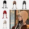 Tassel Knitted Hat Wool Pullover Hat Cute Ear Protection Hat  Women