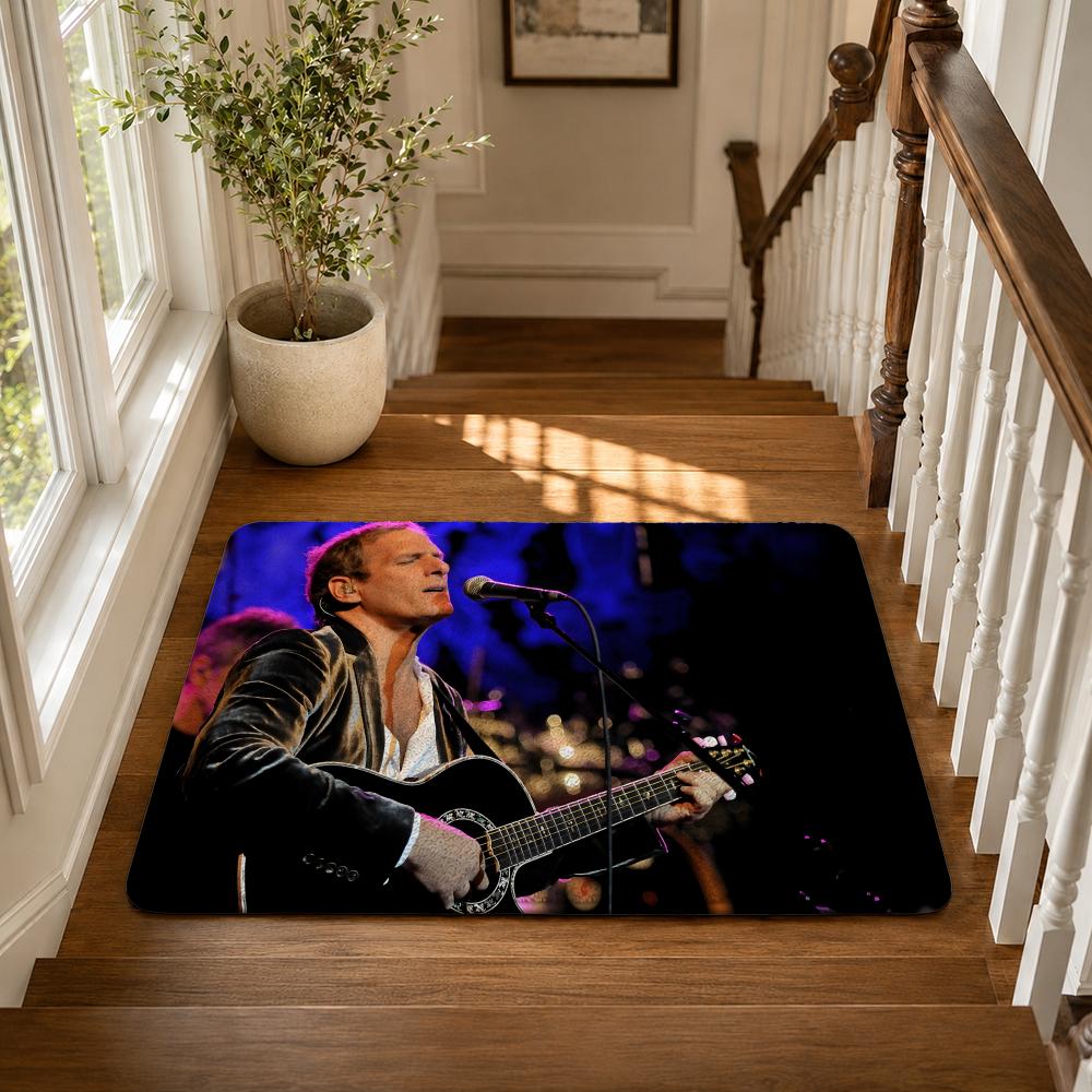 Michael B-Bolton Floor Mat Flannel Rug Non Slip Absorbent Soft Washable For Entryway Hallway Bathroom Kitchen Decor