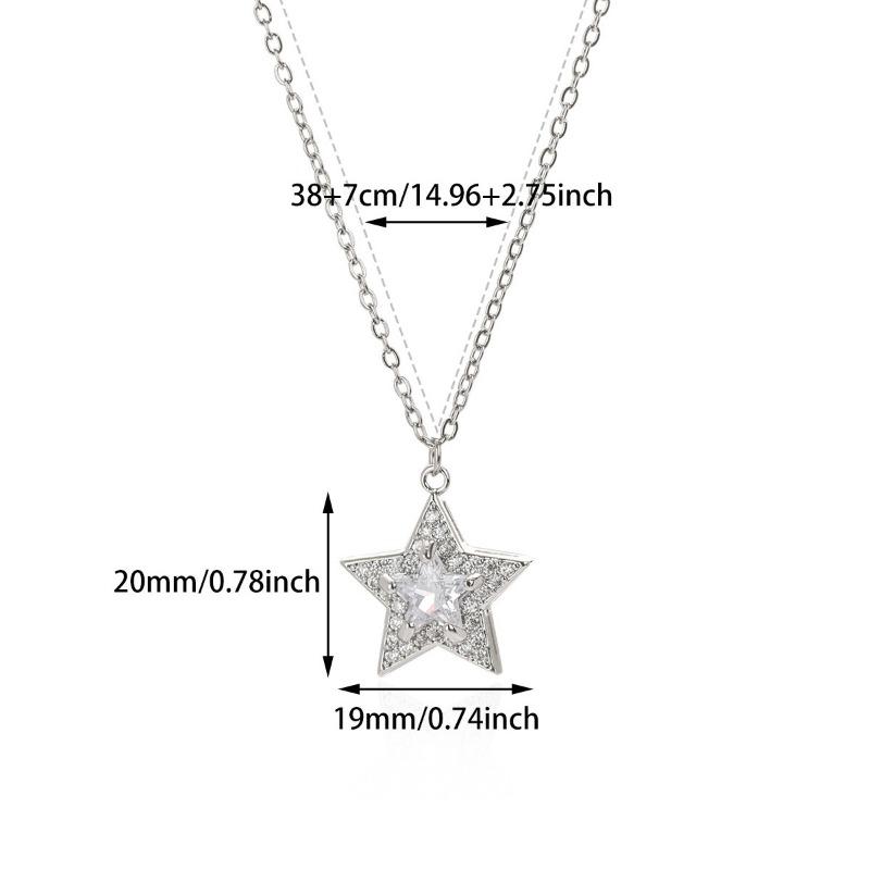 High-end temperament light luxury full of zirconium stars gold-plated pendant necklace women's fashion five-pointed star collarbone chain new