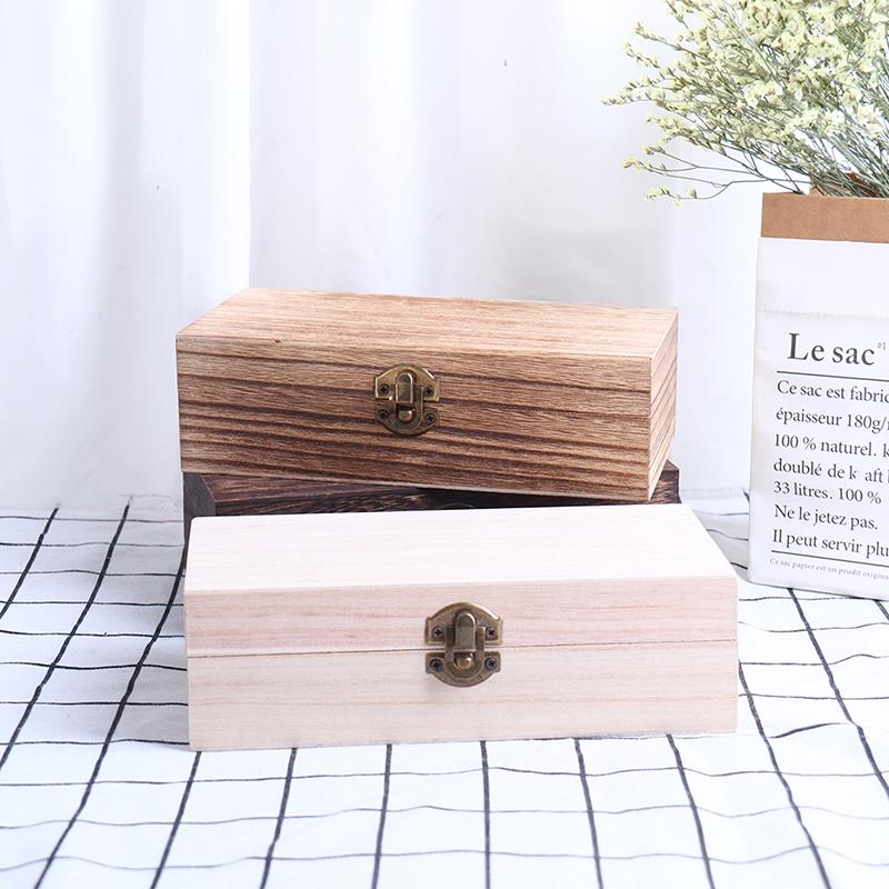 Retro Jewelry Box Desktop Wood Clamshell Storage Hand Decoration Wooden Box