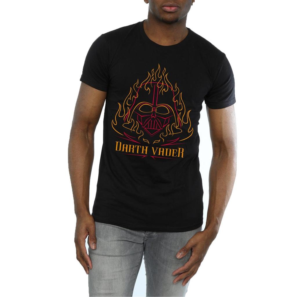 STAR WARS Mens Darth Vader Flames T-Shirt