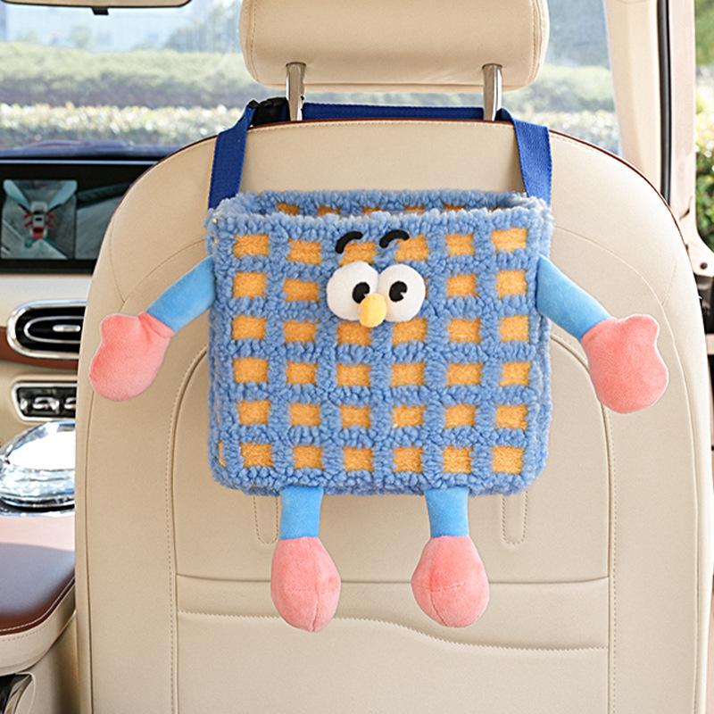 Car storage bucket Cartoon cute car trash can Car seat back hanging storage box storage bucket