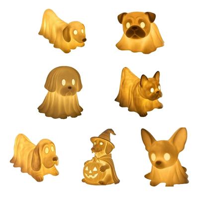 Игривая Хэллоуинская Собака Лампа-Тень С Белым Или Оранжевым Свечением Декорация Не Страшный Дизайн