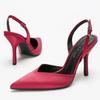 Pointed Toe Pumps Women Heeled Sandals Satin Elegant Slingback High Heels Women Concise Fashion Party Wedding Dress Shoes