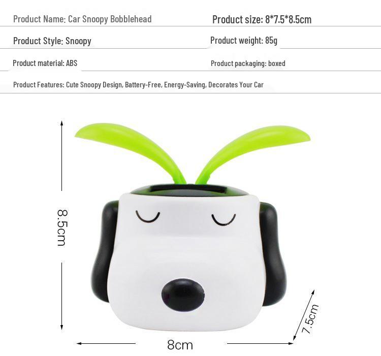 Solar-Powered Cartoon Dog Car Ornament - Cute Shaking Head Decoration
