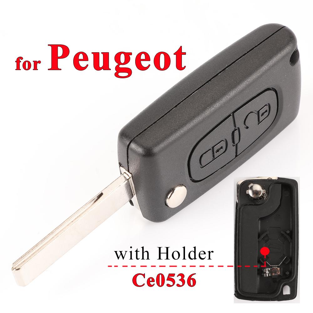 jingyuqin 10pcs HCA Hu83 Flip Remote Key Shell 2 Button for Peugeot 307 408 308 3008 Citroen C2 C5 C6 C8 Xsara Picasso Fob Case