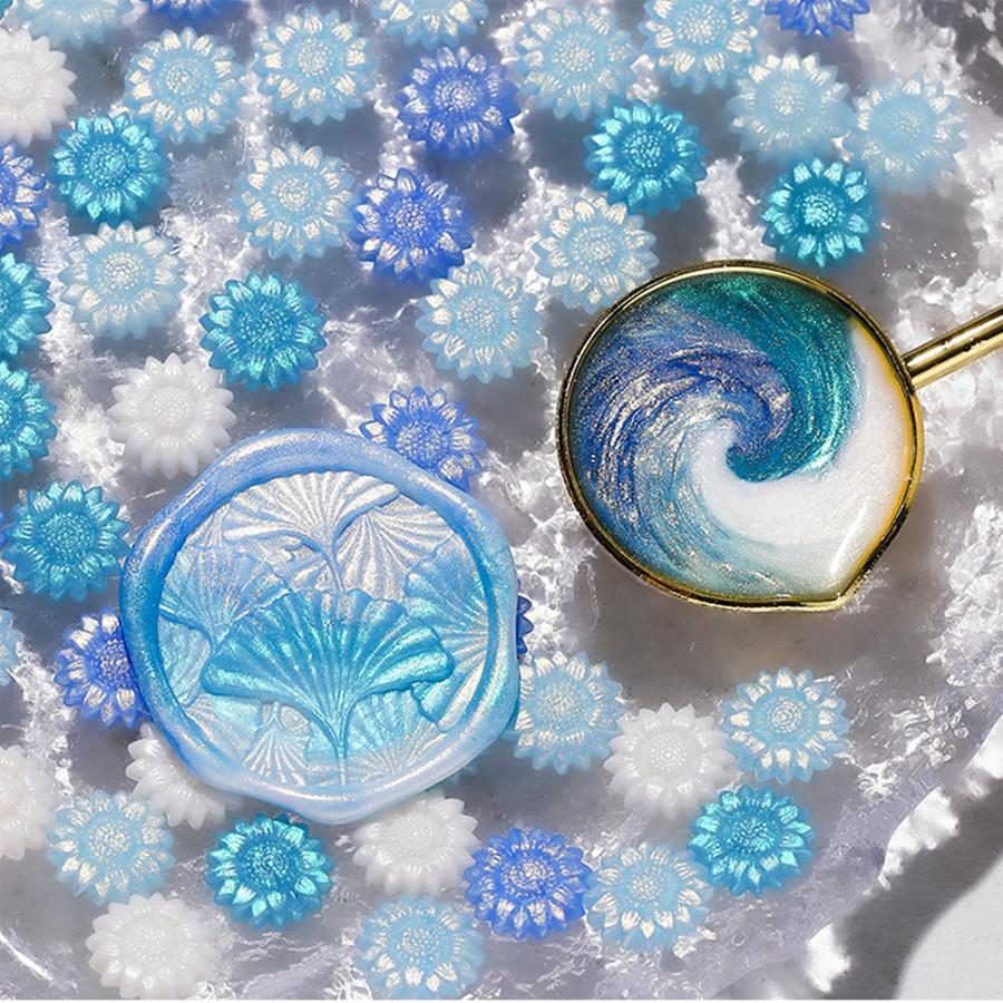 100 шт./пакет, воск для сургуча цвета Авроры, подсолнух, смешанные цвета, для свадебных приглашений, конвертов, упаковки винных подарков