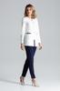 Long women' jacket with zipper - White women' jacket M409 size