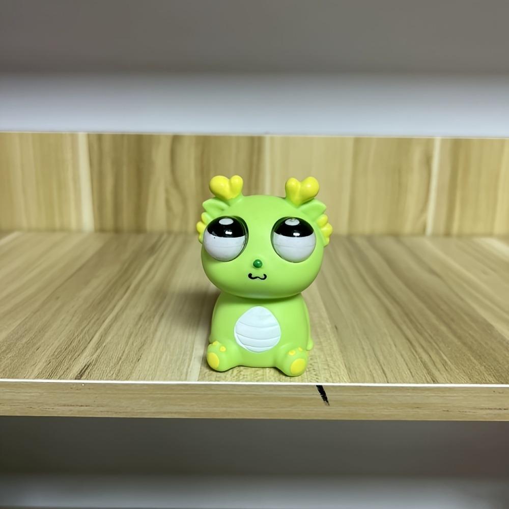 Игрушка-дракон из 1 штуки, резиновый материал, разноцветная, с мультяшным дизайном и выпученными глазами, мягкая игрушка для всех возрастов