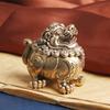 Латунный Рычащий Настольный Орнамент Благоприятный Зверь Сандаловая Курильница Ремесленное Изделие Коллекционный Старый Co