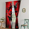 2 шт. Современные шторы с принтом красных роз и бабочек для спальни, офиса, добавляют интерьеру нотку элегантности и загадочности_ai9