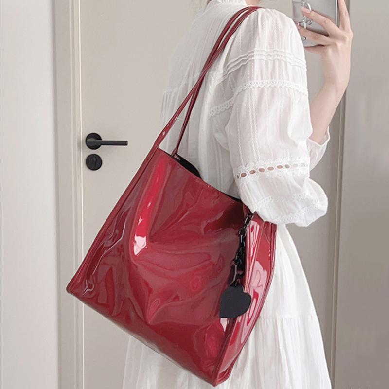 Модные женские сумки на ремне из лакированной кожи, винтажные женские повседневные сумки-тоут, большая вместительная женская сумка для покупок