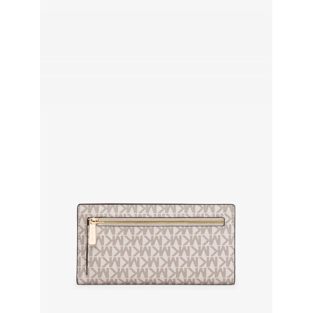 Michael Kors Carson Snap Wallet Large Mk Signature 35s5g2ze3b150 Vanilla