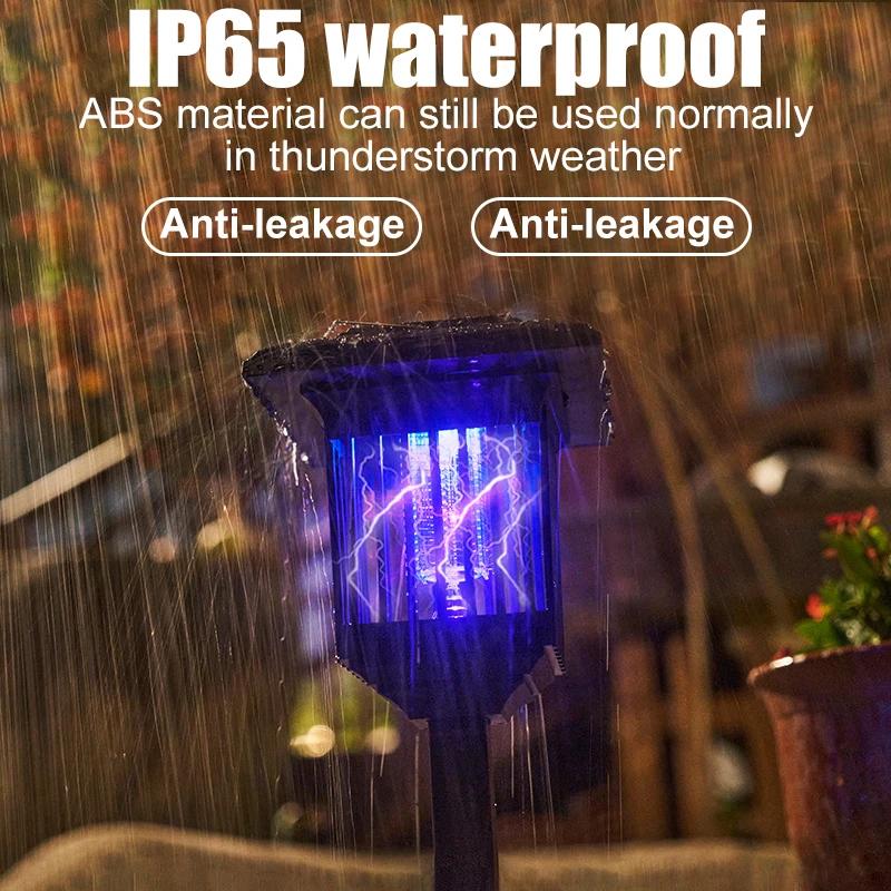 Outdoor Solar Mosquito Light, Water Resistant LED Light, Insect Trap, Electric Discharge, For Lawn, Garden, Courtyard