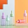 7 Pcs Refillable Mini Dropper Bottle Set Macaron Color Empty Glass Essential Oil Vials Screw Mouth Lid Reusable