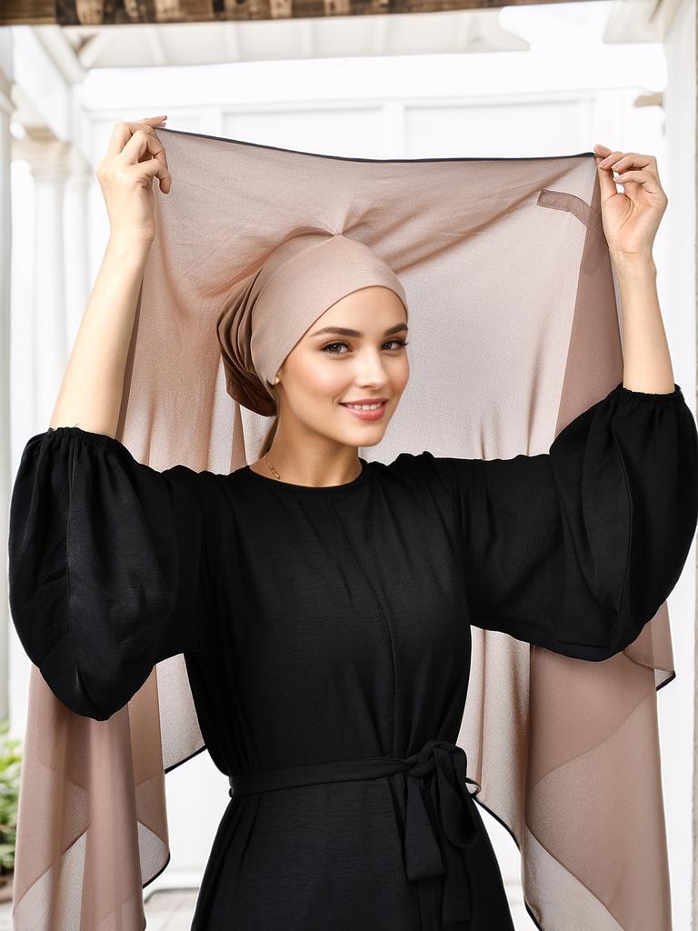 Новейший мгновенный шифоновый хиджаб с магнитной застежкой, однотонный женский мусульманский хиджаб, шарф, исламский тюрбан, модная повязка на голову, шаль