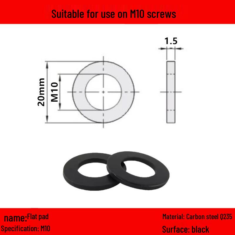 Galvanized/Stainless Steel Flat Washer Spacer - Sizes: M3, M4, M5, M6, M8, M10, M12