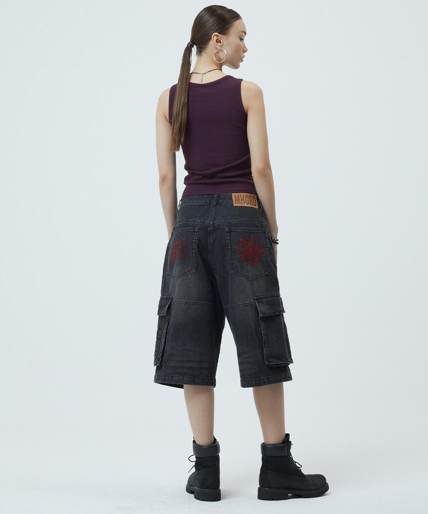 MAHAGRID Bermuda Cargo Denim Short Black(Mg2Gmmd113A)