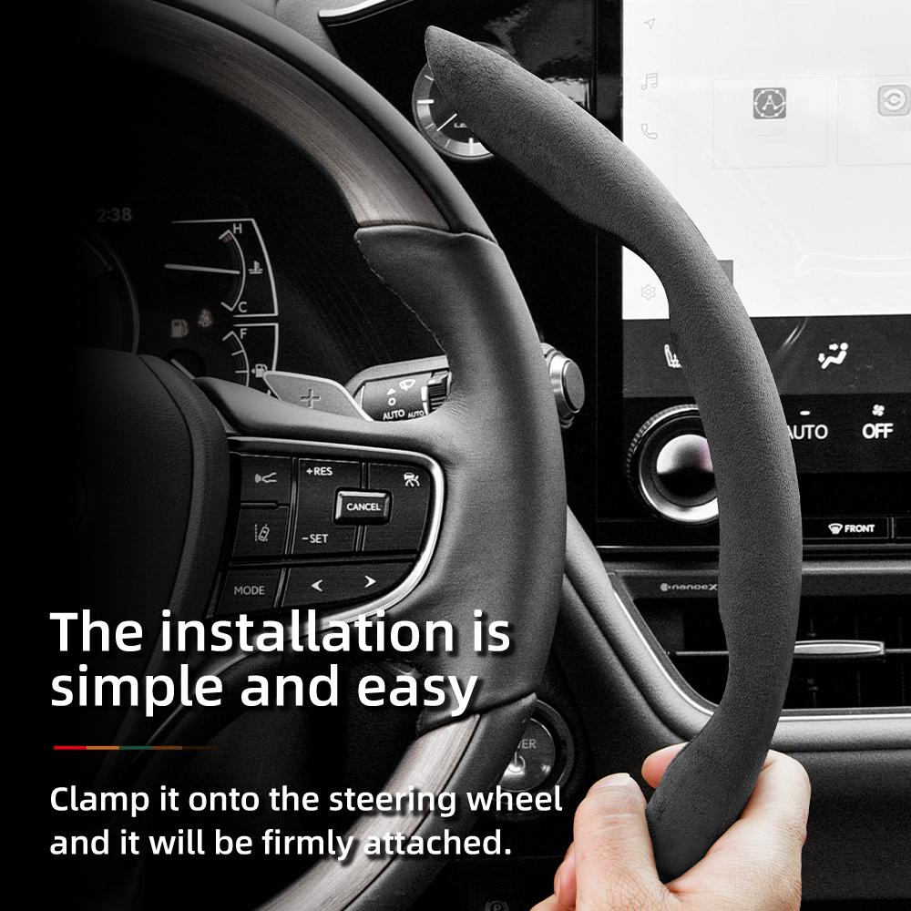 HPE1 Suitable for Lexus Anti-Slip Buckle Segmented Suede Steering Wheel Cover Suitable for Is250 Ct200H Is350 Es300H Rc Is300H Rx Rx450H Hs250H Nx300