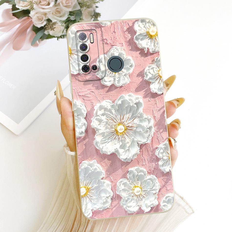 For Tecno Spark Power 2 LC8 Cute Cat Flower Cartoon Phone Case For Tecno Spark Power2 Shockproof Soft Silicone Bumpers