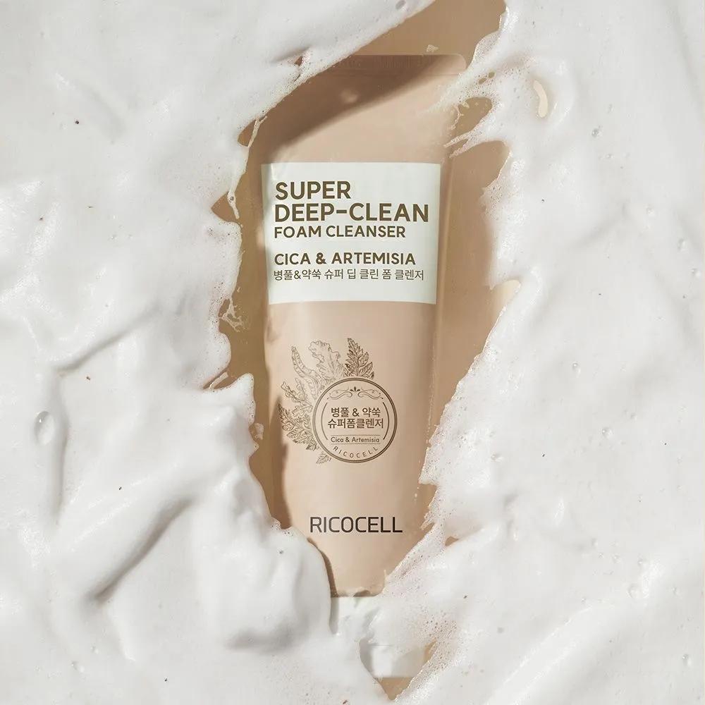 Ricocell Super Deep Clean Foam Cleanser 220ml (4 pcs) Centella Asiatica + Artemisia annua + Houttuynia Cordata