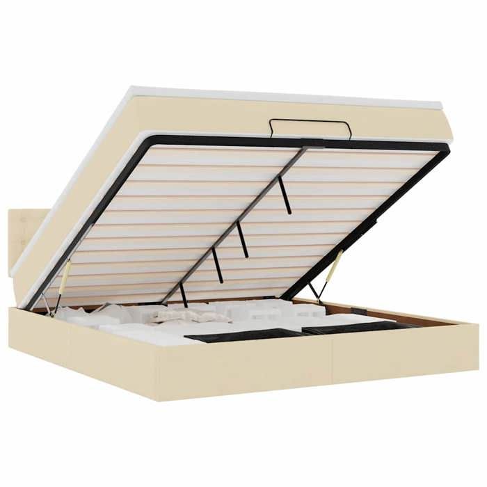 Maison Exclusive - Cadre de lit ottoman avec matelas crème 180x200 cm tissu