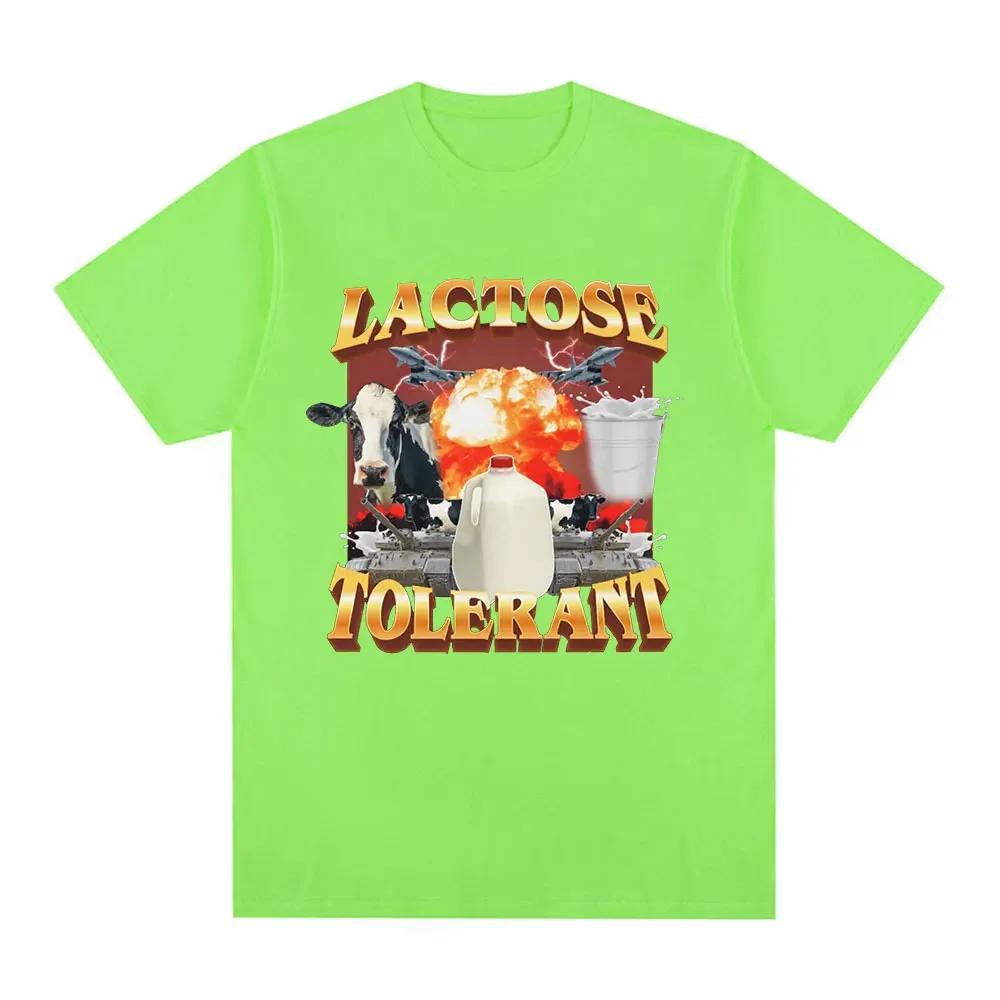 Lactose Tolerant Graphic Print Tshirt Unisexs Vintage Fashion Short Sleeve Tshirts 100 Casual Cozy Oversized T Shirts Black