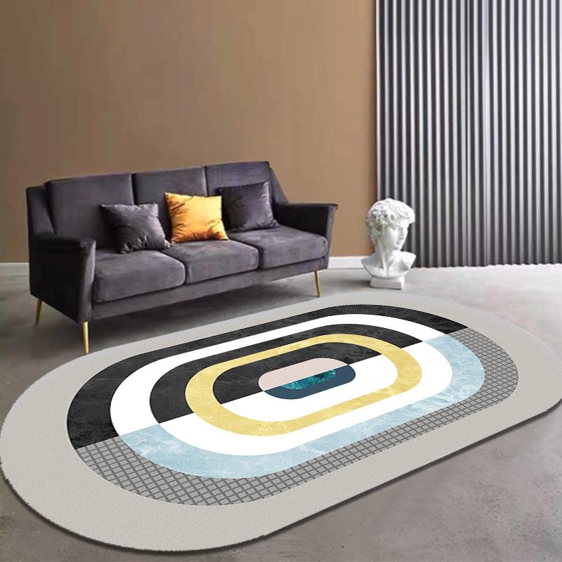 Современные овальные ковры, украшения комнаты, домашний декор, напольный коврик, ковер большой площади в гостиной, нескользящий