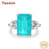 Tancise Jewelry Synthetic 8 * 12 Palaiba S925 Sterling Silver Ring