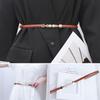 Versatile Alloy Pearl Buckle Waist Belt Casual Adjustable Imitation Leather Thin Waistband Skirt Jacket Waist Decoration Belt