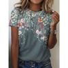 Повседневная футболка с короткими рукавами и цветочным принтом 3D для женщин на лето, свободная и простая, модная принтованная женская одежда