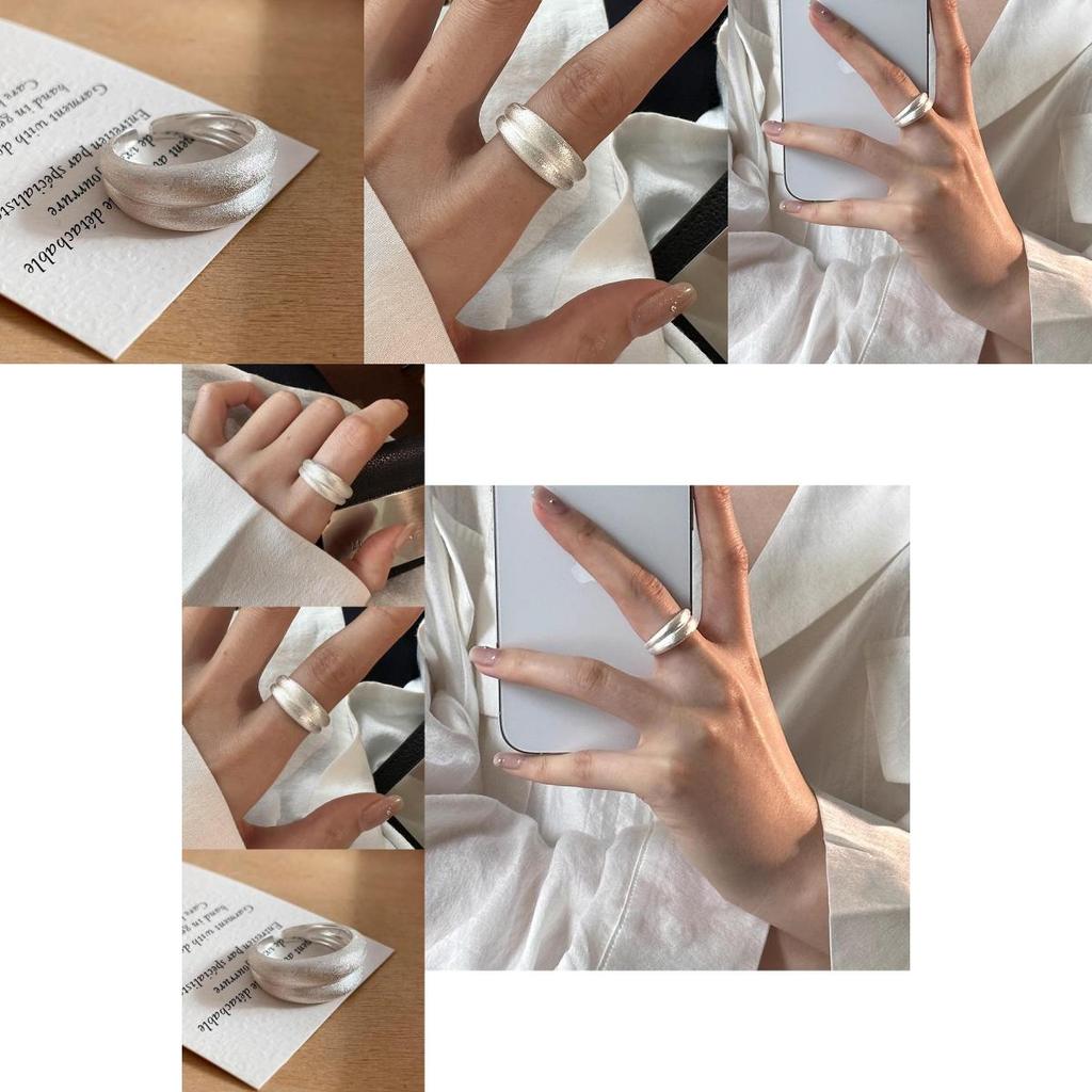 Ins Style Unique Geometric Copper Ring Designer Open Adjustable Band For Women