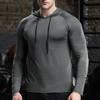 Men Outdoor Sports Hoodies Tez Qurituvchi Fit Uzun Qisma Kapushonli Toplar Erkaklar Yugurish Aktiv Kiyimi Kundalik Tez Qurituvchi Sviterlar