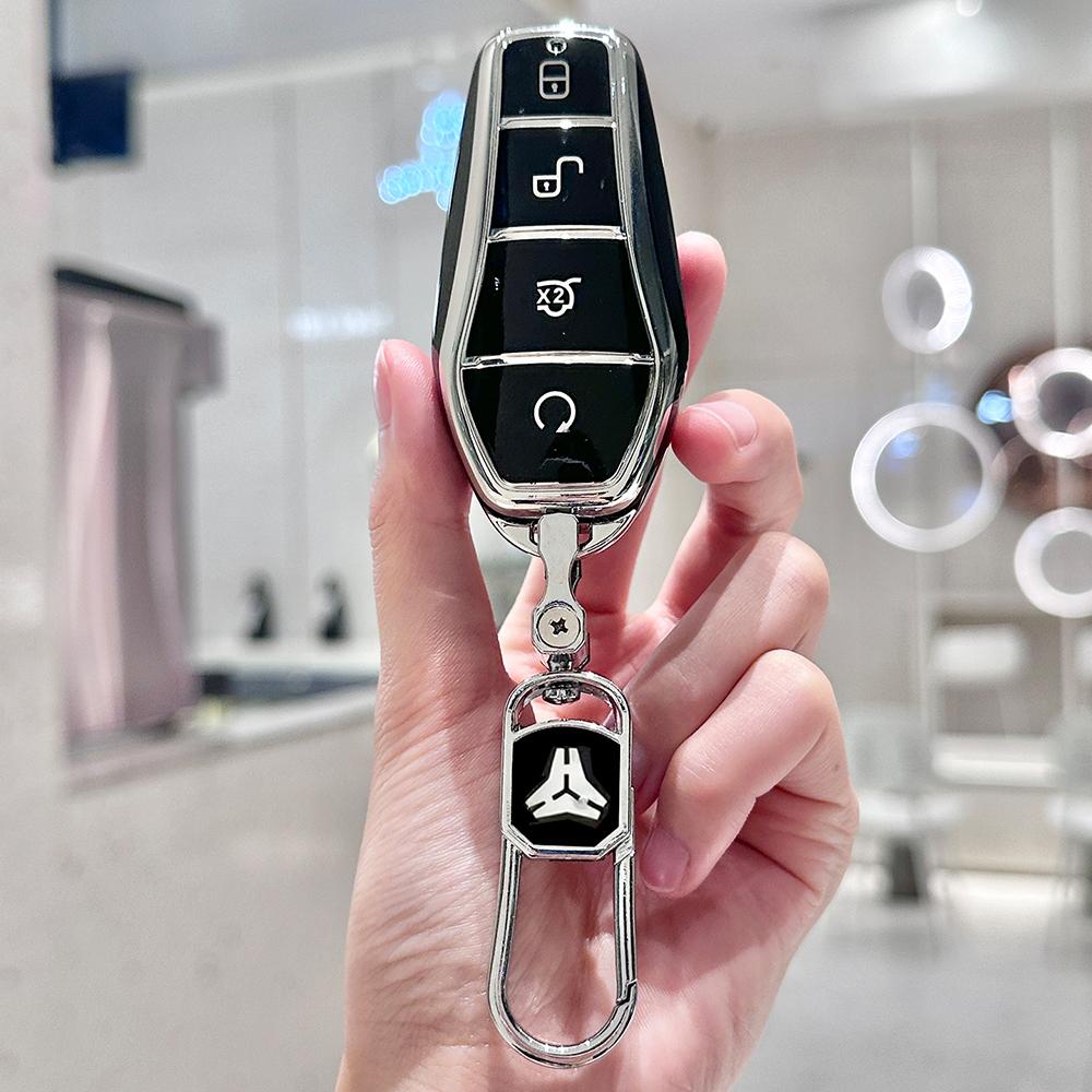 Держатель брелока из ТПУ для BYD Song Plus Atto 3 Han EV Tang DM Qin Seal Dolphin Чехол-оболочка для автомобильного ключа Брелок Аксессуары