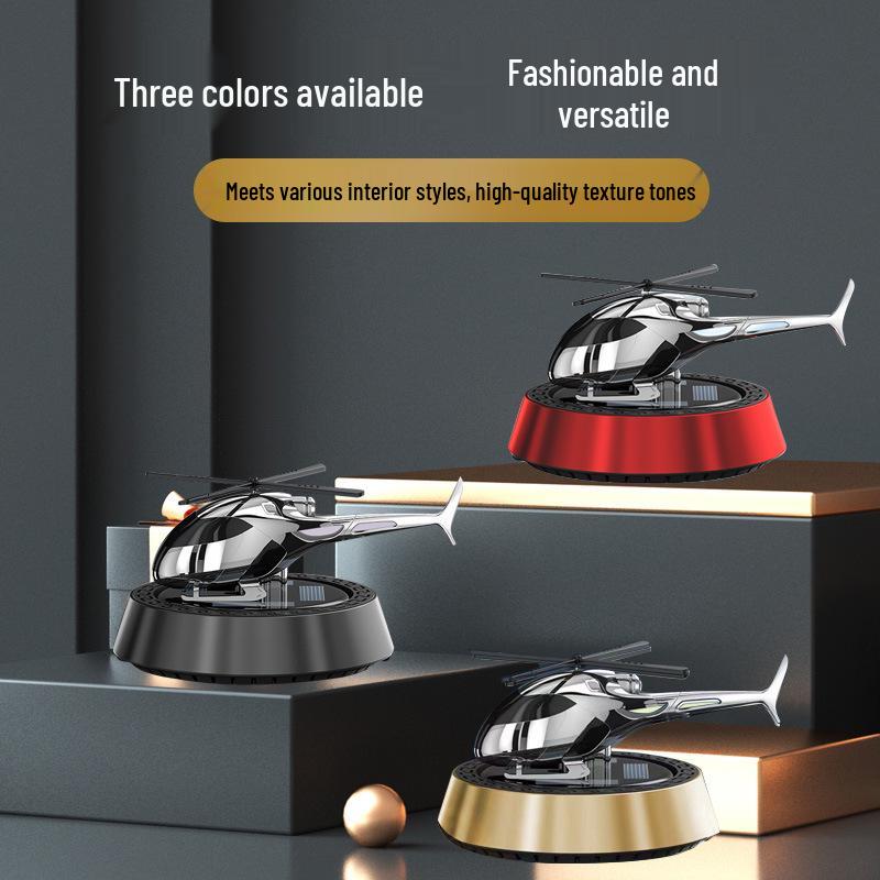 Solar-Powered Rotating Airplane Car Perfume - Long-lasting Fragrance Ornament for Car Interiors.