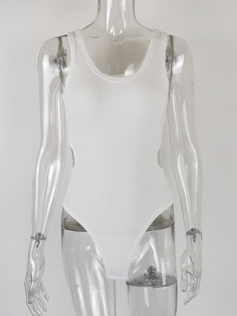 New Summer Women's Sexy Slim Fit U-neck Waist Hollow Jumpsuit