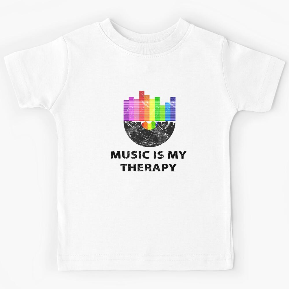80's Sticker T-Shirt Music is My Therapy 80's Themed Related Kids T-Shirt