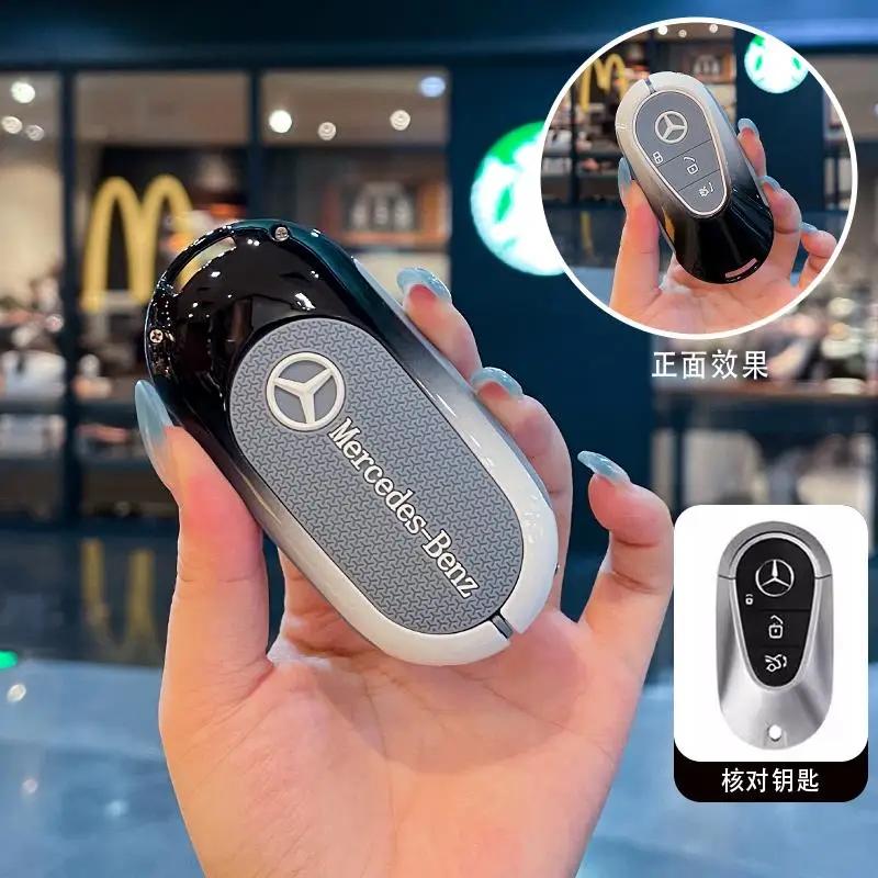 SFX1 Car Remote Key Case Cover Shell For Mercedes Benz C S Class W223 W206 Maybach S400 S450 S500 Protector Fob Bag Accessories