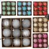 9pcs Glitter Christmas Hanging Balls Set Shatterproof Xmas Tree Ornaments  Xmas Party Favors