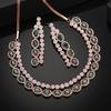 Комплект блестящего ожерелья Estele с покрытием из розового золота и CZ, изумрудами и белыми камнями для девочек/женщин