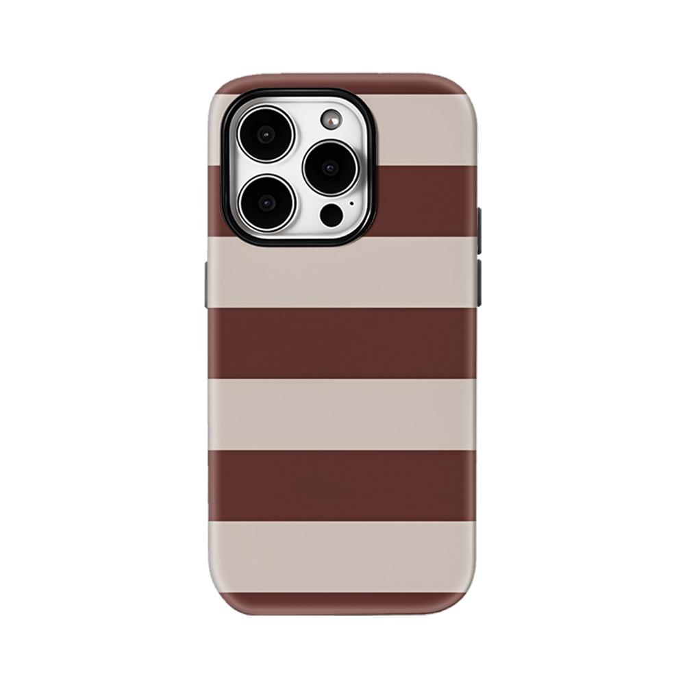 Чехол-бампер с полосками в земляных тонах для IPhone 16 15 14 13 12 11 X XS XR XSMAX 7 8 Pro Max Plus Двухслойная задняя крышка
